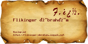 Flikinger Ábrahám névjegykártya